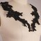 1 Pair Black Beaded Floral Lace Appliqué for Dresses Costumes and DIY Fashion